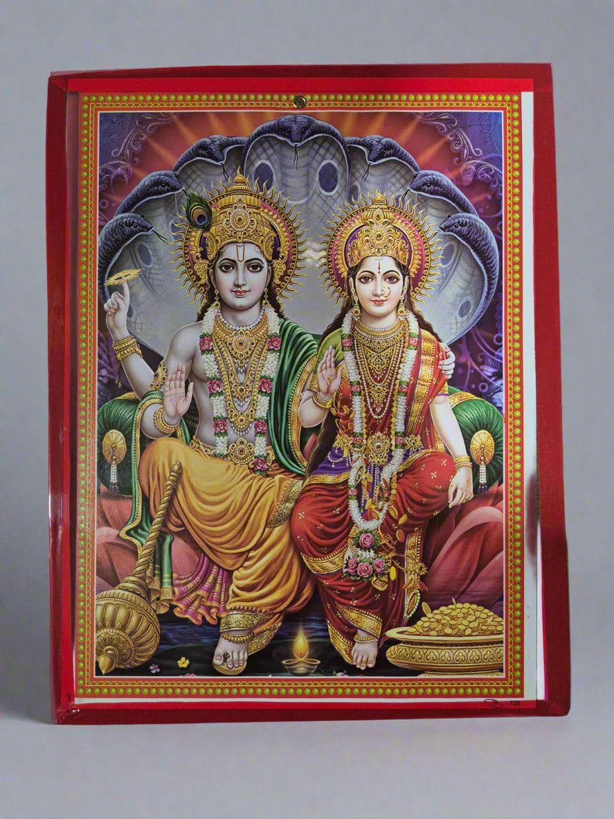 A4 Vishnu Laxmi Hardbase Photo - Online Indian Grocery Store