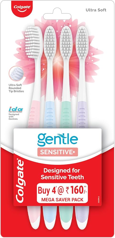 COLGATE GENTLE SENSITIVE TOOTHBRUSH PACK OF 4 - Online Indian Grocery Store
