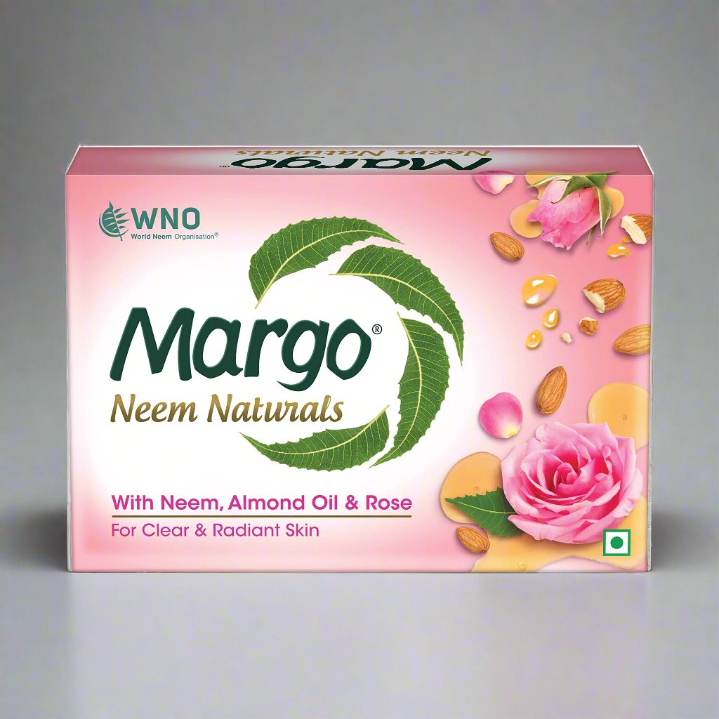MARGO NEEM, ALMOND AND ROSE SOAP (SET OF 5) - Online Indian Grocery Store