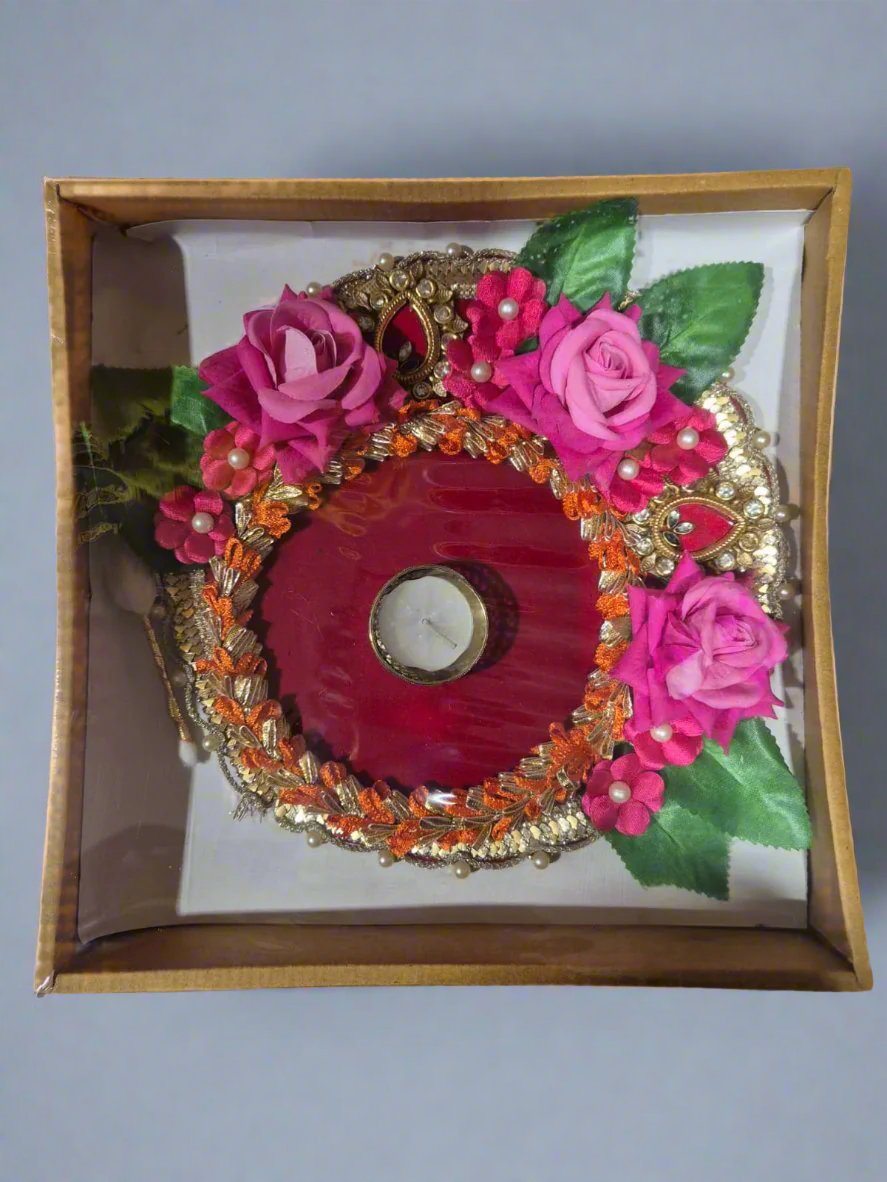 Tea Light Rangoli (Pink) - Online Indian Grocery Store