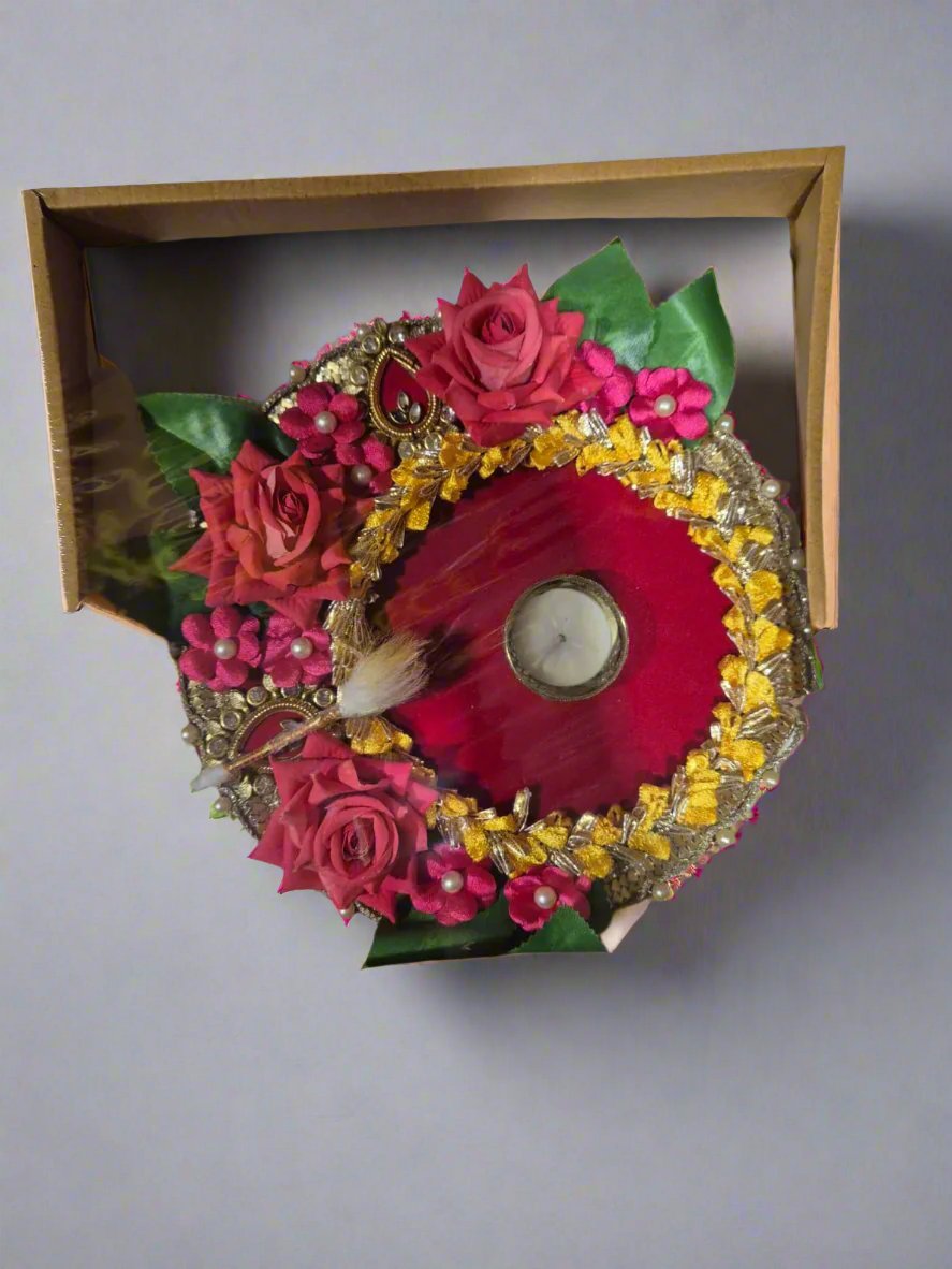 Tea Light Rangoli (Red) - Online Indian Grocery Store