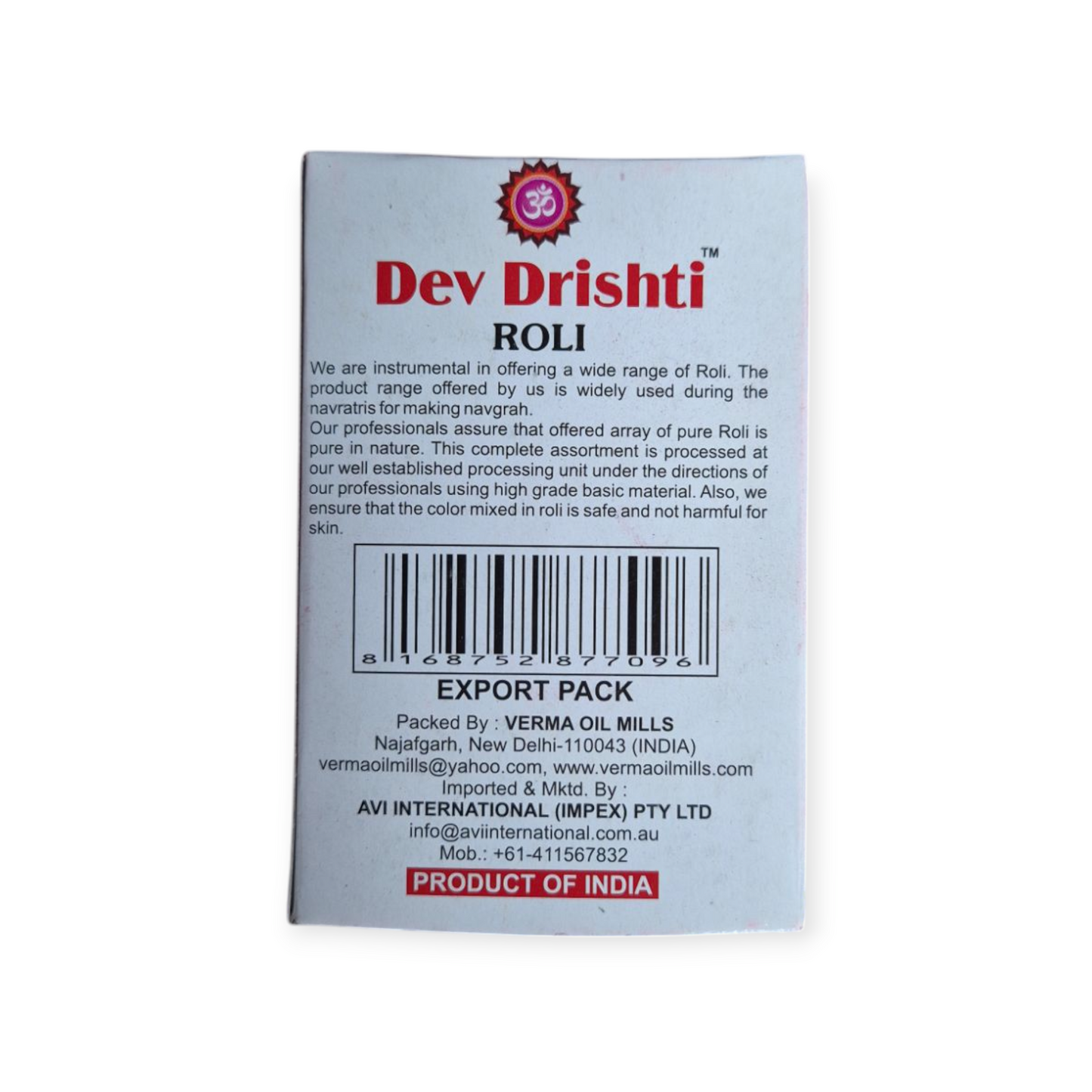 DEV DRISHTI ROLI 50GMS
