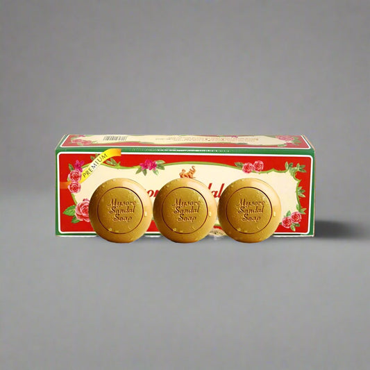 MYSORE SANDAL SOAP 3 IN 1 MULTI PACK 450GMS - Online Indian Grocery Store